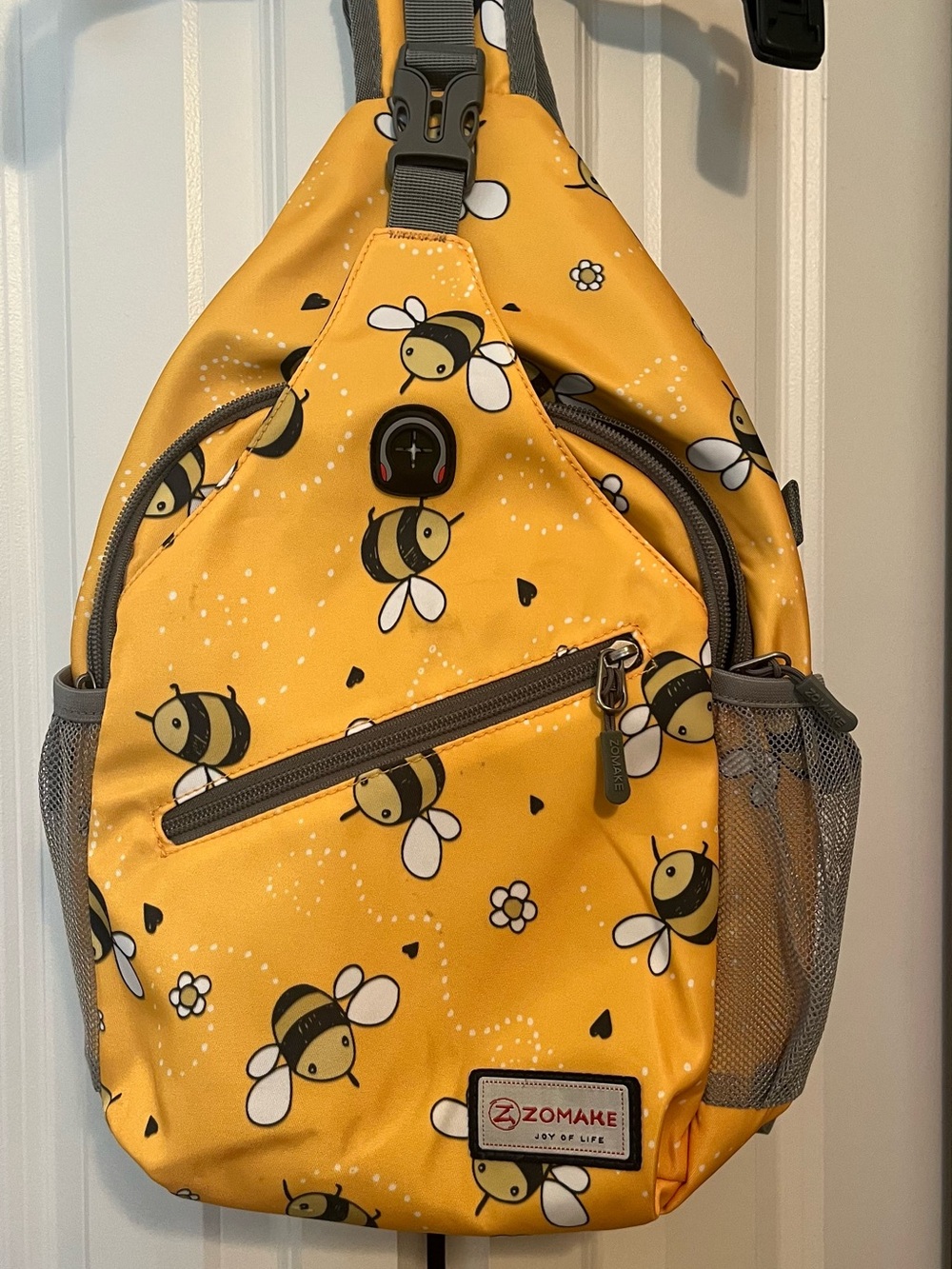 Zomake joy of life Kids Bee Print Yellow Sling Backpack